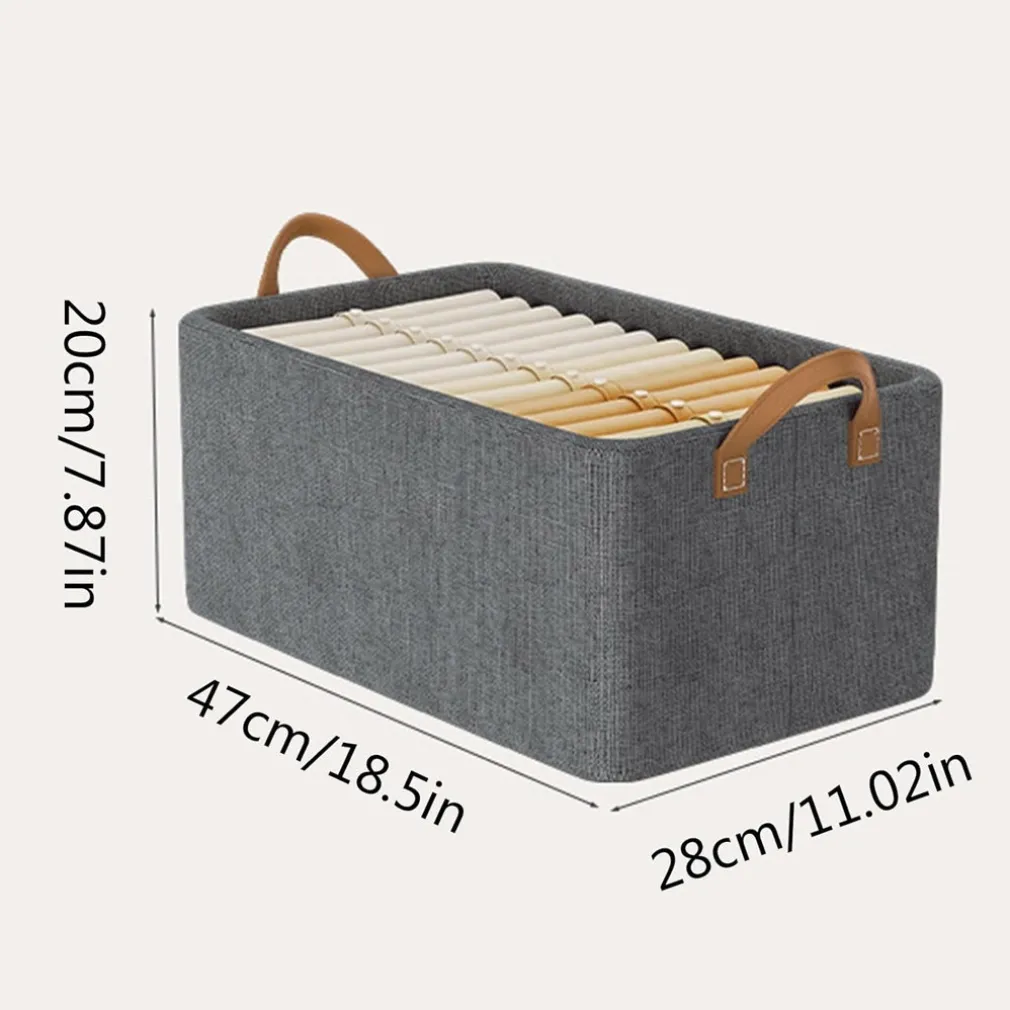 SCATOLA PORTAOGGETTI PIEGHEVOLE ORGANIZER PORTATILE TESSUTO TELAIO IN METALLO 47X28X20CM