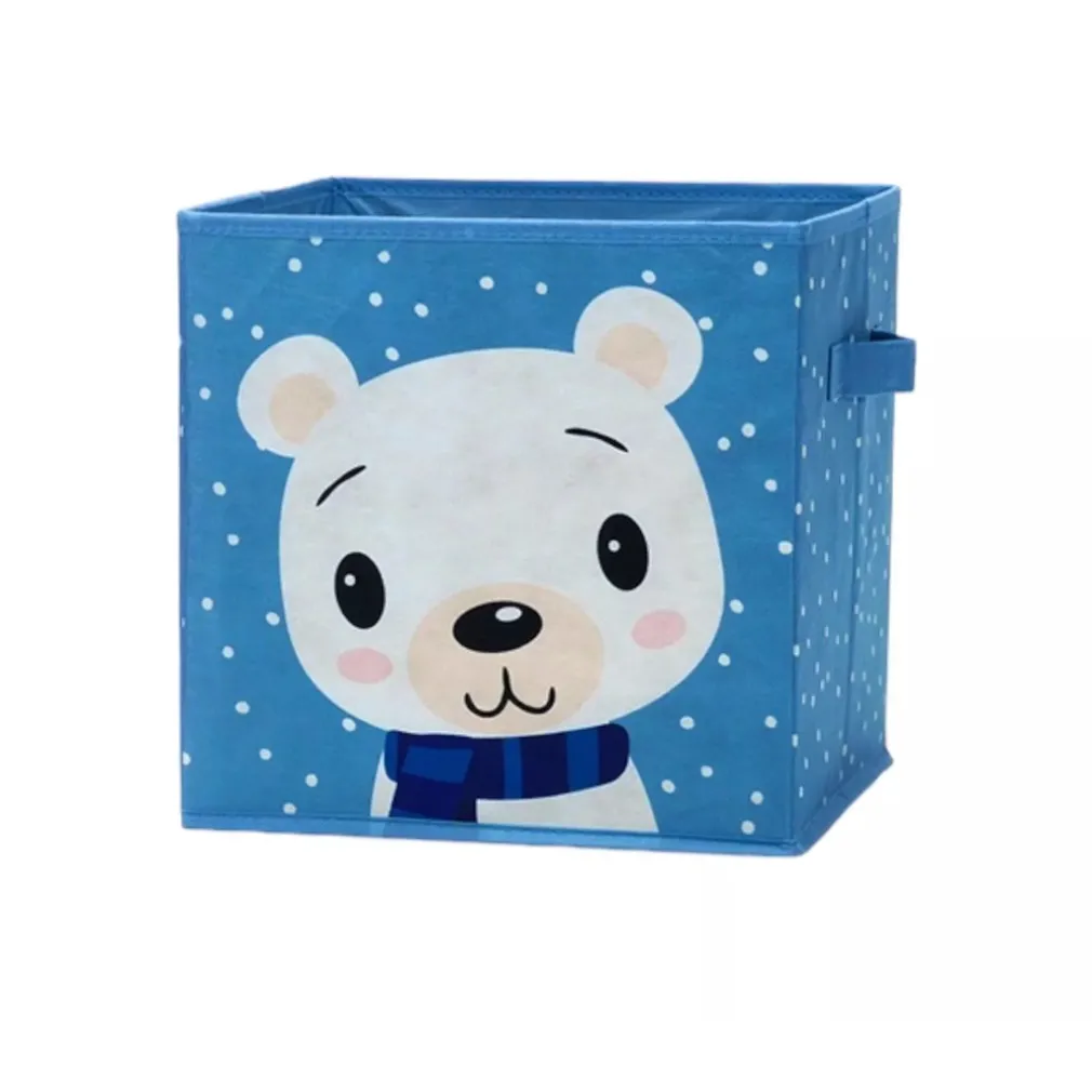 SCATOLA SALVASPAZIO CESTA PORTAGIOCHI CESTINI ORGANIZER CAMERETTA BAMBINI ANIMALI 30X30CM
