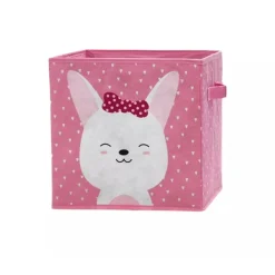SCATOLA SALVASPAZIO CESTA PORTAGIOCHI CESTINI ORGANIZER CAMERETTA BAMBINI ANIMALI 30X30CM