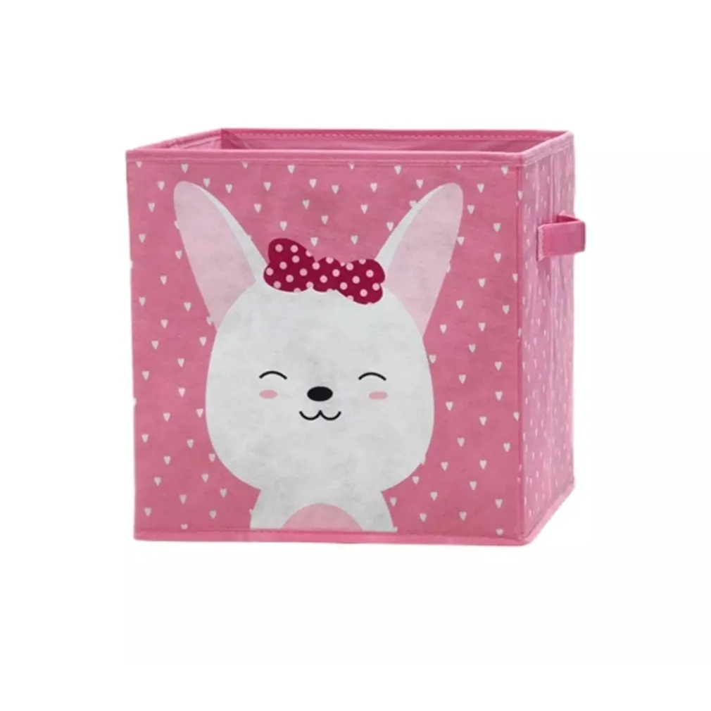 SCATOLA SALVASPAZIO CESTA PORTAGIOCHI CESTINI ORGANIZER CAMERETTA BAMBINI ANIMALI 30X30CM