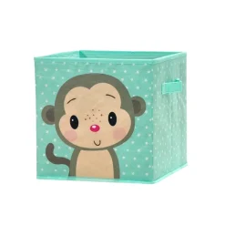 SCATOLA SALVASPAZIO CESTA PORTAGIOCHI CESTINI ORGANIZER CAMERETTA BAMBINI ANIMALI 30X30CM
