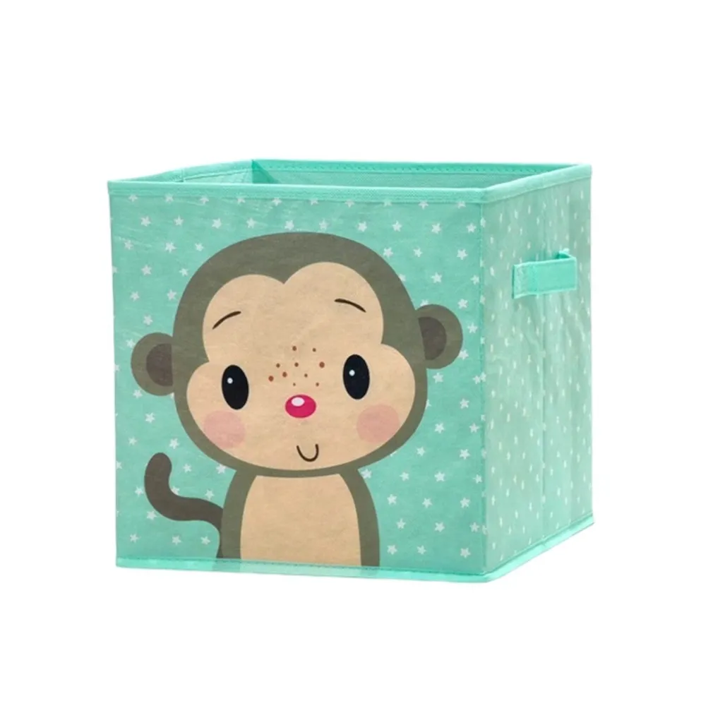 SCATOLA SALVASPAZIO CESTA PORTAGIOCHI CESTINI ORGANIZER CAMERETTA BAMBINI ANIMALI 30X30CM