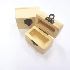 SCATOLE BAULE SCATOLA 2 PEZZI LEGNO RF_64886 PORTAGIOIE 6X3.5X4 CM DECOUPAGE