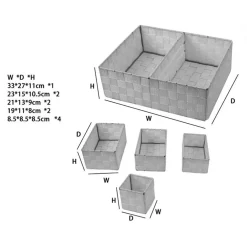 SCATOLE IN TESSUTO COMPONIBILI ORGANIZER PER BAGNO ARMADI SCAFFALI 79078 GRIGIO SCURO