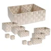 SCATOLE IN TESSUTO COMPONIBILI ORGANIZER PER BAGNO ARMADI SCAFFALI 79081 BEIGE