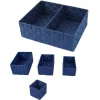 SCATOLE IN TESSUTO COMPONIBILI ORGANIZER BAGNO ARMADI CASSETTI SCAFFALI 79082BLU