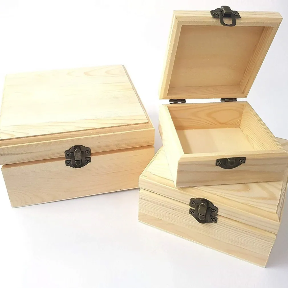 SCATOLE MATRIOSKA SCATOLA 3 PEZZI QUADRATO RF_53152 LEGNO PORTAGIOIE MINUTERIE