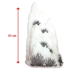 SCENARIO NATALIZIO ALTO 81CM CON MONTAGNE IN OVATTA BIANCO DECORAZIONE CON PIGNE