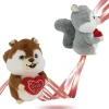 SCOIATTOLO PELUCHE CON CUORE SCRITTA LOVE 22CM SAN VALENTINO 2 COLORI ASS. 92478