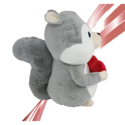 SCOIATTOLO PELUCHE CON CUORE SCRITTA LOVE 22CM SAN VALENTINO 2 COLORI ASS. 92478