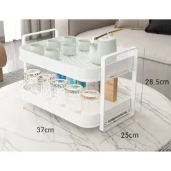 SCOLAPIATTI MENSOLA CON 2 RIPIANI IMPILABILI ORGANIZER IN METALLO CON VASSOIO DRENAGGIO