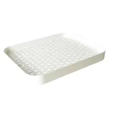 SCOLAPIATTI MENSOLA CON 2 RIPIANI IMPILABILI ORGANIZER IN METALLO CON VASSOIO DRENAGGIO