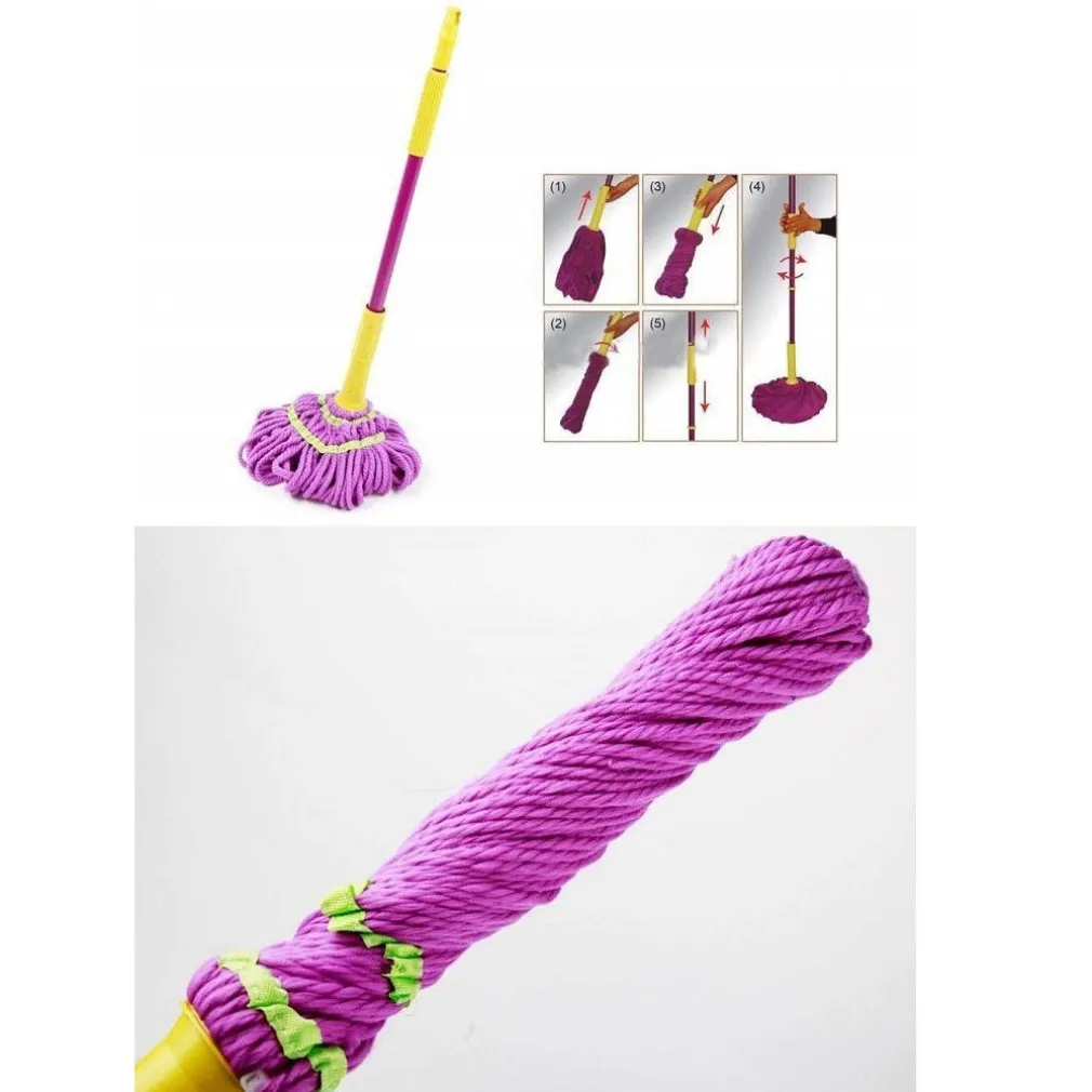 SCOPA MOCIO AUTO-STRIZZANTE 130X9X9CM ROTANTE STRIZZA IN MICROFIBRA LAVA PAVIMENTI