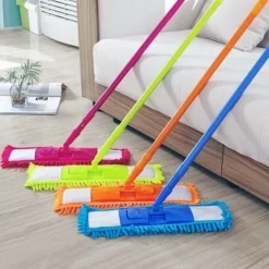 SCOPA PANNO MOP MOCIO IN MICROFIBRA PER PAVIMENTO CATTURA POLVERE CON BASTONE