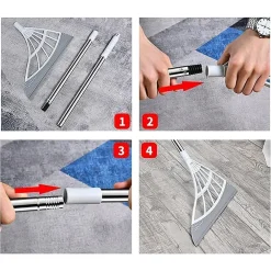 SCOPA PIEGHEVOLE 2 IN 1 TERGIVETRO MOP IN SILICONE SPAZZA E LAVA PAVIMENTI VETRI