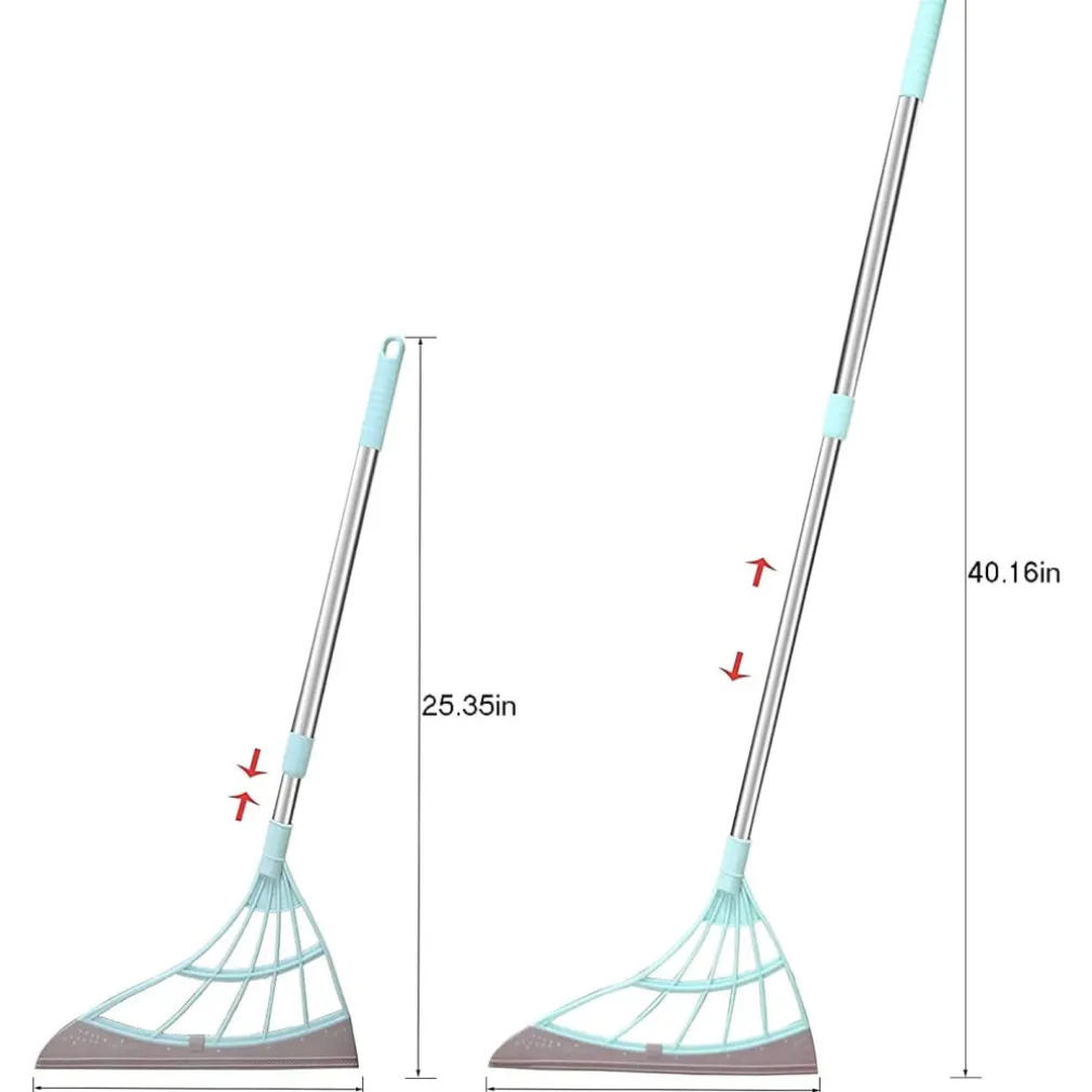 SCOPA PIEGHEVOLE 2 IN 1 TERGIVETRO MOP IN SILICONE SPAZZA E LAVA PAVIMENTI VETRI