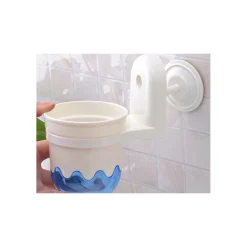 SCOPINO CON PORTA SCOPINO A PARETE CON ATTACCO A VENTOSA ACCESSORI PER BAGNO