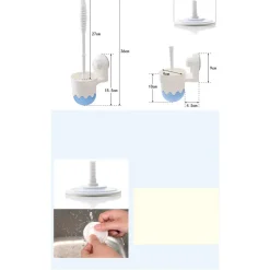 SCOPINO CON PORTA SCOPINO A PARETE CON ATTACCO A VENTOSA ACCESSORI PER BAGNO