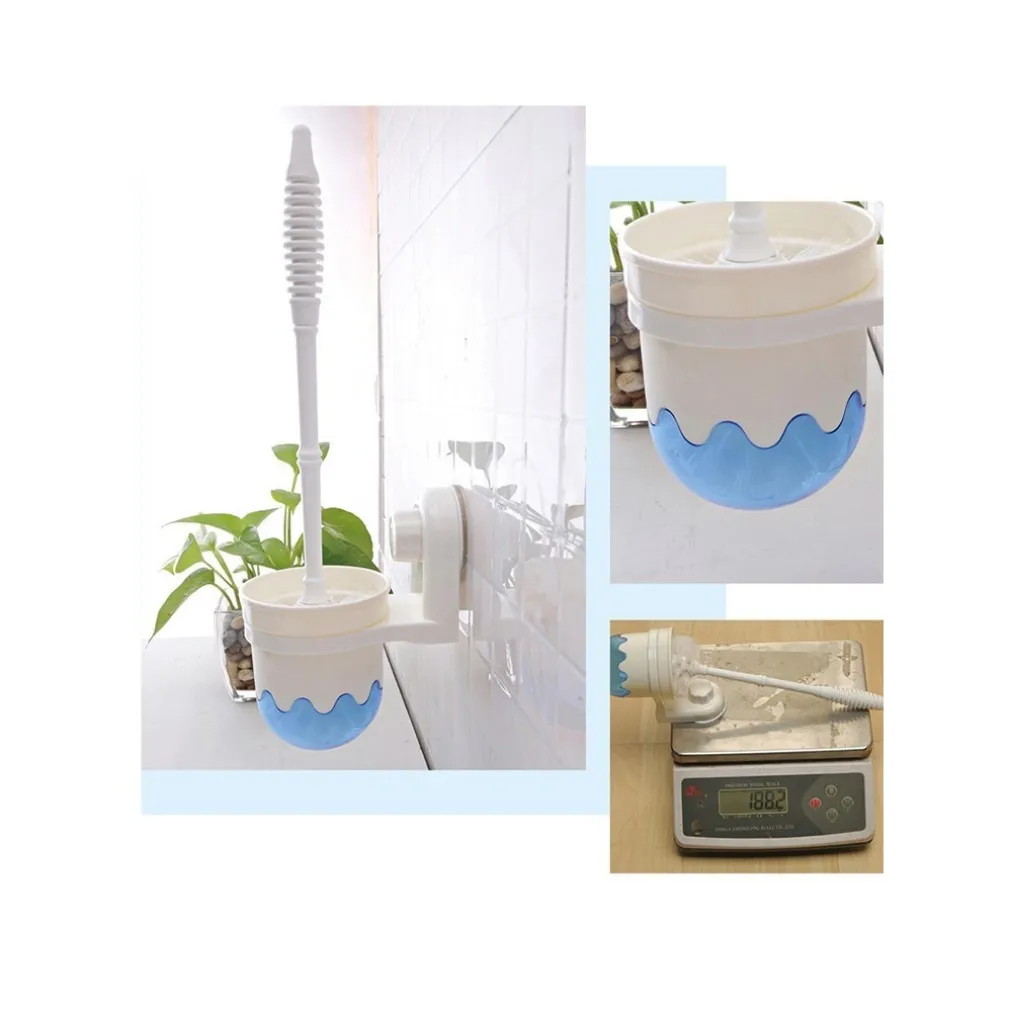 SCOPINO CON PORTA SCOPINO A PARETE CON ATTACCO A VENTOSA ACCESSORI PER BAGNO