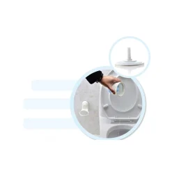 SCOPINO CON PORTA SCOPINO A PARETE CON ATTACCO A VENTOSA ACCESSORI PER BAGNO