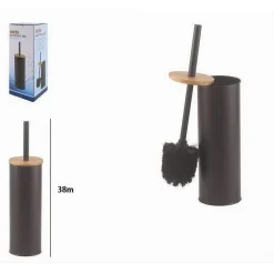SCOPINO DA BAGNO CON PORTASCOPINO NERO LEGNO MODERNO DA WC SPAZZOLONE 87460