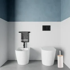 SCOPINO DA BAGNO CON PORTASCOPINO BIANCO LEGNO MODERNO DA WC SPAZZOLONE 87459