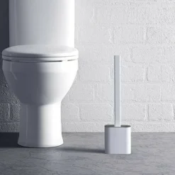 SCOPINO PER WC BAGNO SPAZZOLA PER PULIZIA IN SILICONE CON PORTASCOPINO DA MURO
