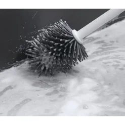 SCOPINO WC SETOLE IN SILICONE PLASTICA SPAZZOLA RICAMBIO PULIZIA PROFONDA 87619