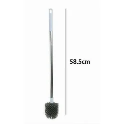 SCOPINO WC SPAZZOLA BAGNO SETOLE IN SILICONE MANICO ACCIAIO PLASTICA LUNGO 87623