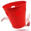 SECCHIELLO DECORATIVO ROSSO IN LATTA 14 CM CUORI IDEA REGALO SAN VALENTINO 92294