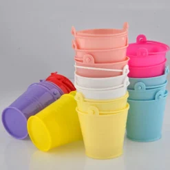 SECCHIELLO MAXI IN LATTA DECOUPAGE PORTA PIANTE 10,5 cm BOMBONIERA CONTENITORE