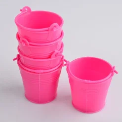 SECCHIELLO MAXI IN LATTA DECOUPAGE PORTA PIANTE 10,5 cm BOMBONIERA CONTENITORE