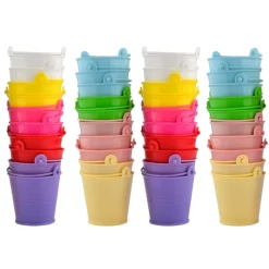 SECCHIELLO MAXI IN LATTA DECOUPAGE PORTA PIANTE 10,5 cm BOMBONIERA CONTENITORE