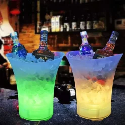 SECCHIELLO PER GHIACCIO A LED ALTOPARLANTE BLUETOOTH WIRELESS PORTATILE SPIAGGIA FESTE