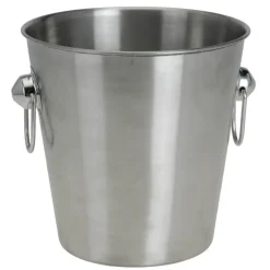 SECCHIELLO PORTA GHIACCIO CHAMPAGNE VINO DA TAVOLA IN ACCIAIO INOX CON MANICI