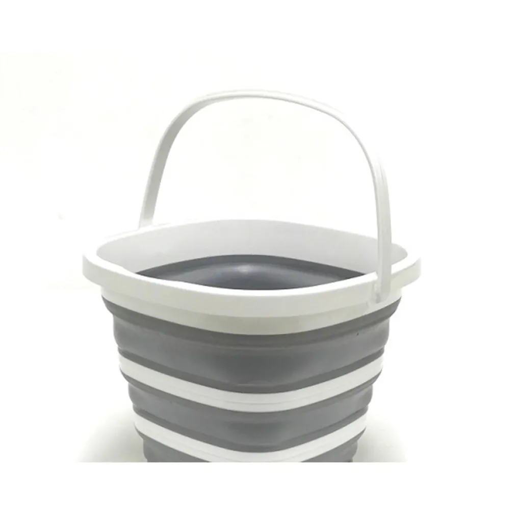 SECCHIO QUADRATO PIEGHEVOLE DA 7,5 LT CON MANIGLIE MULTIFUNZIONALE PORTATILE SALVASPAZIO