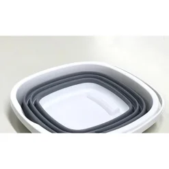 SECCHIO QUADRATO PIEGHEVOLE DA 7,5 LT CON MANIGLIE MULTIFUNZIONALE PORTATILE SALVASPAZIO