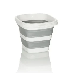 SECCHIO QUADRATO PIEGHEVOLE DA 7,5 LT CON MANIGLIE MULTIFUNZIONALE PORTATILE SALVASPAZIO