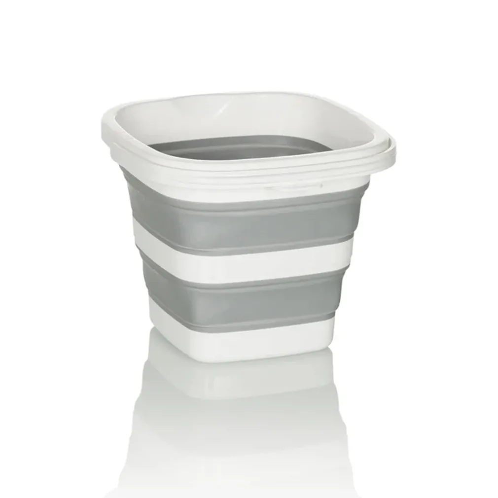 SECCHIO QUADRATO PIEGHEVOLE DA 7,5 LT CON MANIGLIE MULTIFUNZIONALE PORTATILE SALVASPAZIO