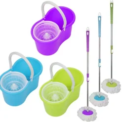 SECCHIO ROTANTE MOCIO ROTO MOP CESTELLO IN METALLO MICROFIBRA LAVA PAVIMENTI
