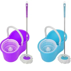 SECCHIO ROTANTE MOCIO ROTO MOP CESTELLO IN METALLO MICROFIBRA LAVA PAVIMENTI