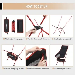 SEDIA PIEGHEVOLE DA CAMPEGGIO PESCA IMPERMEABILE PORTATILE CARICO 140KG TESSUTO