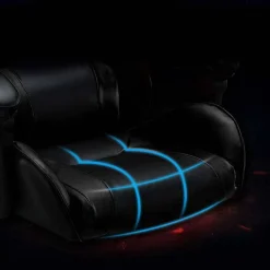 SEDIA POLTRONA GAMING UFFICIO CASA IN ECOPELLE CUSCINO LOMBARE POGGIATESTA PIEDI NERO