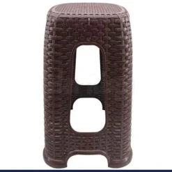 SEDIA SGABELLO IN PLASTICA INTERNI ESTERNI MULTIUSO CASA 30X30X45CM RATTAN
