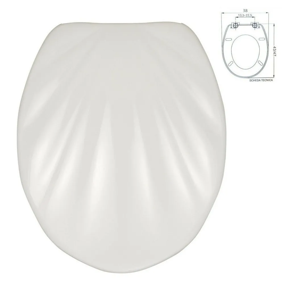 SEDILE COPRIWATER UNIVERSALE CONCHIGLIA COPRI WC WATER IN LEGNO MDF 19" 52998