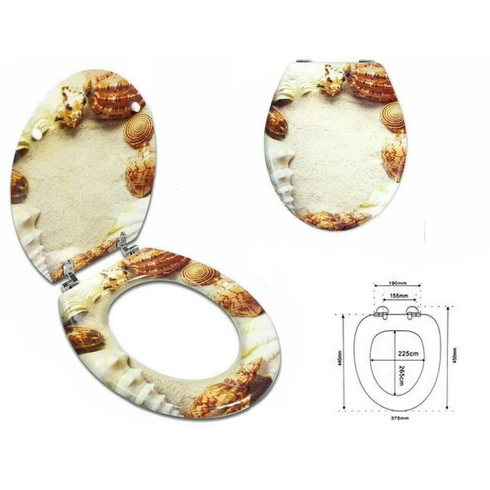 SEDILE COPRIWATER UNIVERSALE PER BAGNO COPRI WC WATER IN LEGNO CONCHIGLIE 52896