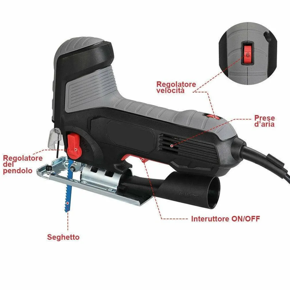 SEGHETTO ELETTRICO ALTERNATIVO PENDOLARE 600W VELOCITA REGOLABILE 3000 RPM