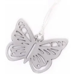 SEGNALIBRO FARFALLA CON NAPPA BIANCA SCATOLA SEGNAPOSTO METALLO BOMBONIERA WEDDING