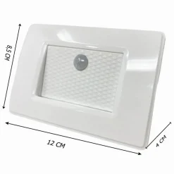 SEGNAPASSO PLACCA BIANCA MURO SENSORE MOVIMENTO PIR 1,3W CASSETTA 503 XGGYD-001B