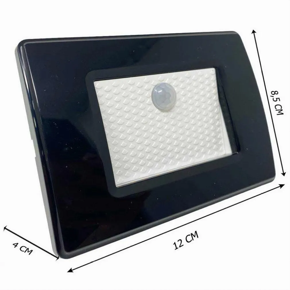 SEGNAPASSO PLACCA NERA MURO SENSORE MOVIMENTO PIR 1,3 W CASSETTA 503 XGGYD-001N